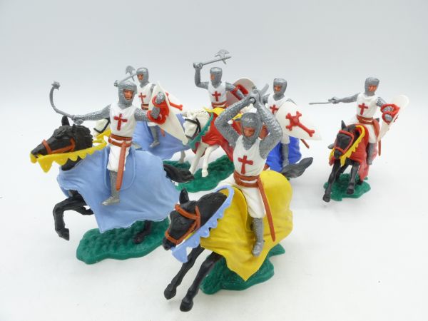 Timpo Toys Crusader 1st version on horseback (6 figures) - complete set