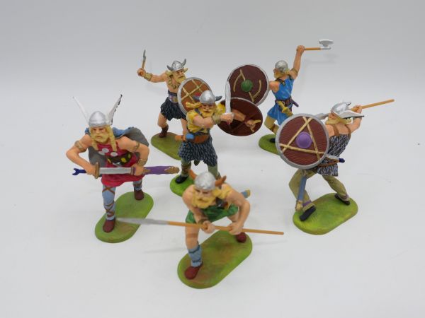 Preiser 7 cm Group of Vikings (6 figures) - top condition, original painting