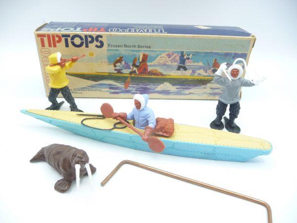 Timpo Toys Eskimo kayak with walrus - kayak in rare colour