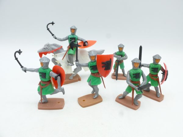 Plasty Wolf knights (1 rider, 5 foot figures) - nice set