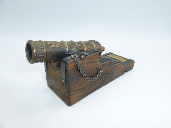 Spanische Kanone, Holz/Metall (Länge gesamt ca. 16 cm)