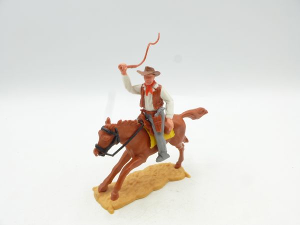 Timpo Toys Cowboy mounted with whip