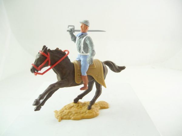 Timpo Toys Confederate Army soldier 2. version riding, striking with sabre from above