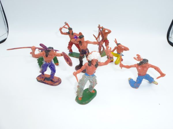 Elastolin 7 cm 8 Indians in different positions - see photo