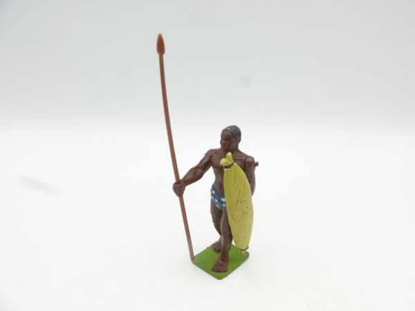 Afrikanischer Krieger mit Speer + Schild - tolle Bemalung