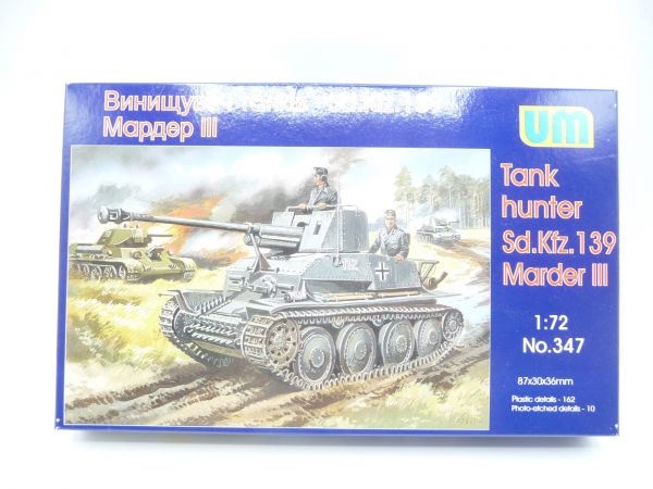UM 1:72 1:72 scale: Tank Hunter Sd. Kfz 139 Marder III, No. 347 - orig. packaging, parts on cast