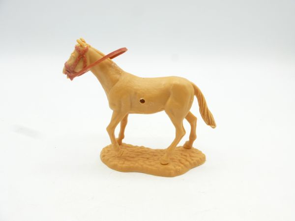 Timpo Toys Pferd, gehend, beige, braune Zügel - selten