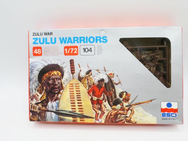 Esci 1:72 Zulu Warriors, No. 313 - orig. packaging, on cast