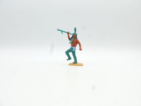Timpo Toys Indianer 3. Version (großer Kopf) laufend mit Speer