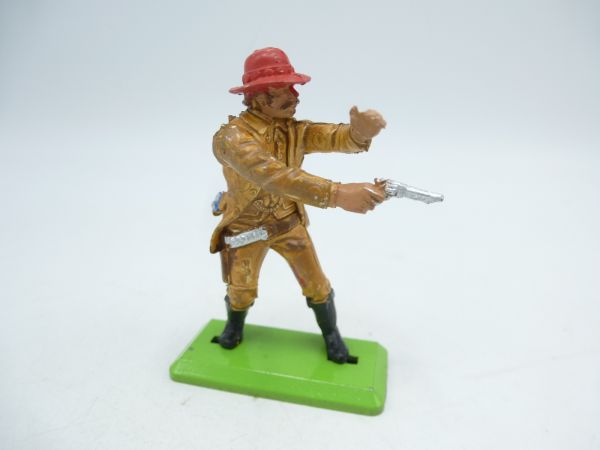 Britains Deetail Cowboy standing, shooting pistol ambidextrously