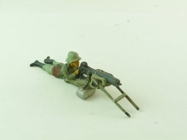 Elastolin Machine-gunner lying at sub-machine gun - used, good condition