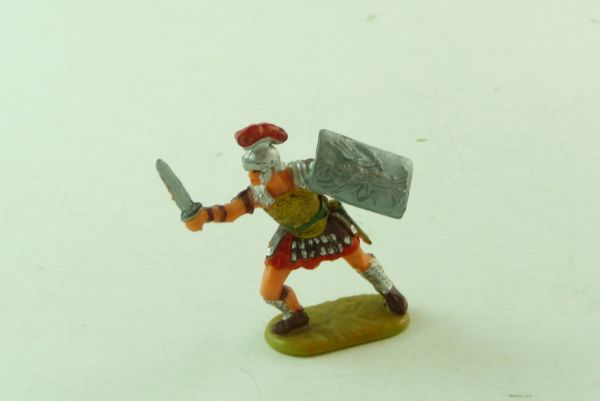 Elastolin 4 cm Legionär mit Schwert angreifend, Nr. 8424, Unterrock rot