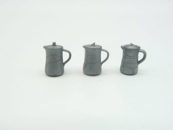 Timpo Toys 3 kleine Kaffeekannen für Küchenwagen/Proviantwagen