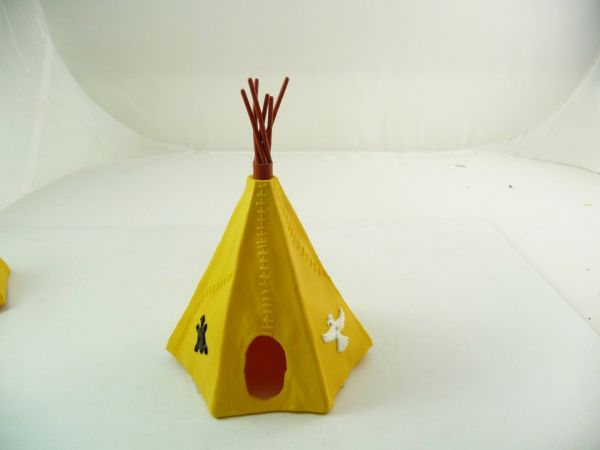 Timpo Toys Indianertipi einteilig, gelb, inkl. der seltenen Standfüße