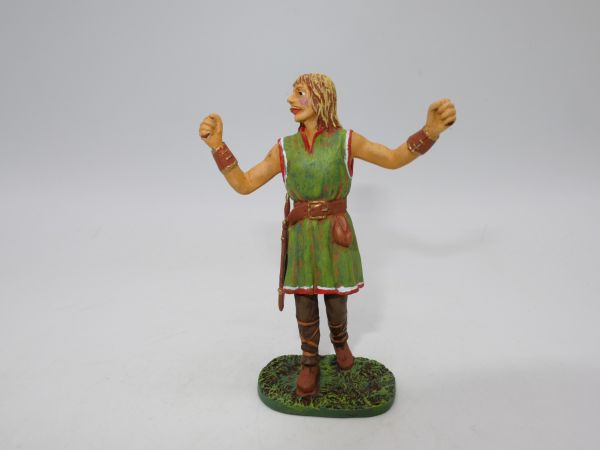 Germania 7 cm Chatte standing, arms outstretched to hold 2 horses