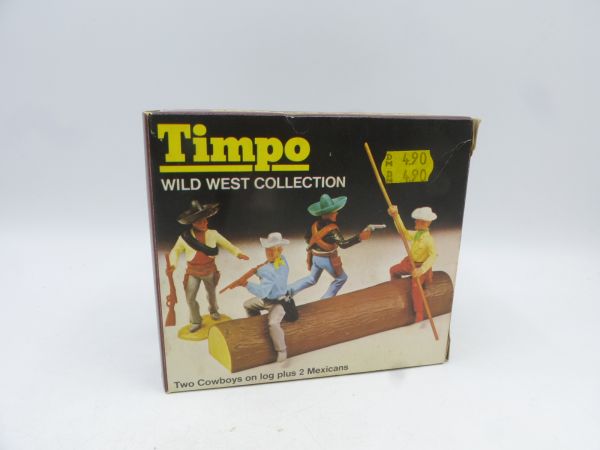 Timpo Toys Minibox Wild West Collection, Cowboys auf Baumstamm