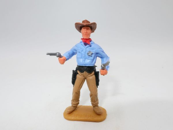 Timpo Toys Sheriff, hellblau, 2 Pistolen schießend