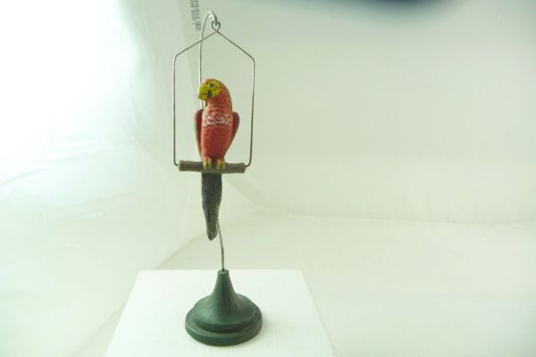 Elastolin Masse Papagei auf Ständer (Höhe gesamt 16 cm) - schöne Figur