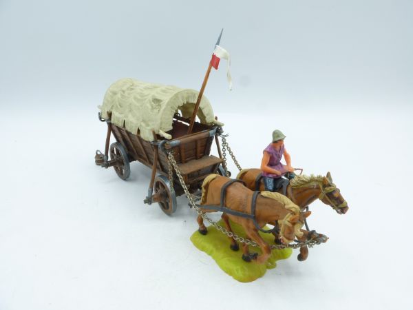 Elastolin 4 cm Chariot with 2 horses, No. 9872