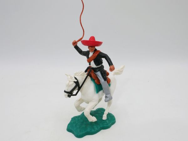 Timpo Toys Mexican on horseback with whip - beautiful horse + lower part