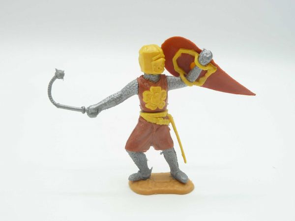 Timpo Toys Medieval knight brown/yellow with flail + shield