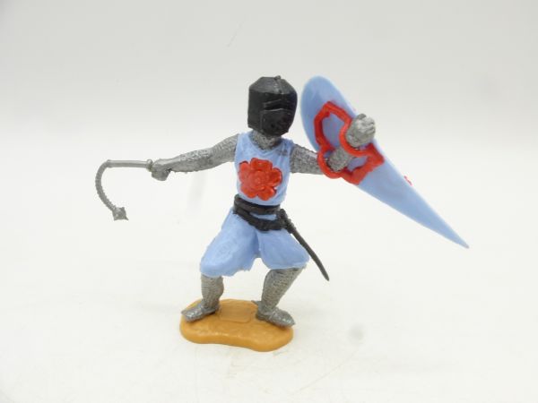 Timpo Toys Medieval knight standing, light blue with morning star