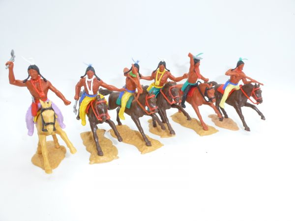 Timpo Toys Indianer 3. Version reitend (6 Figuren) - schöne Gruppe