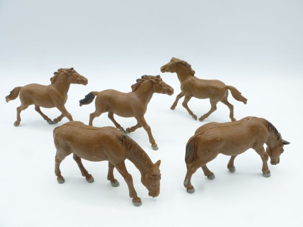 VEB Plaho Pferde, hellbraun (5 Figuren)