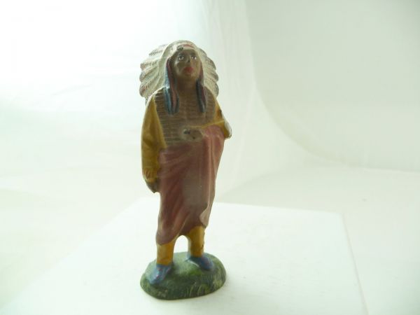 Lineol Indian chief standing with cape - great painting