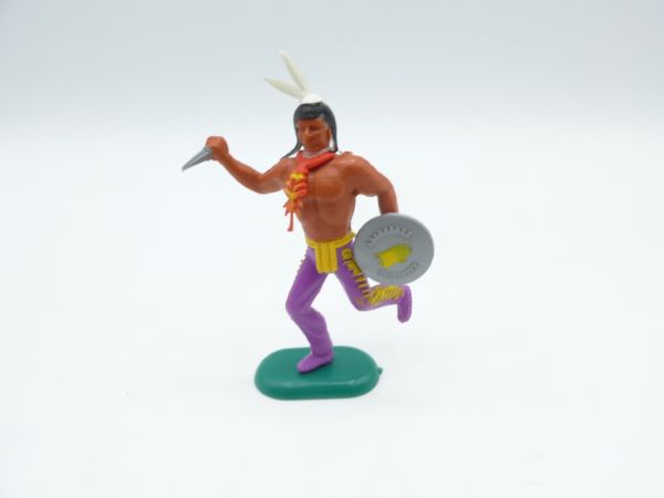 Crescent Toys Indianer laufend mit Messer + Schild, lila Hose