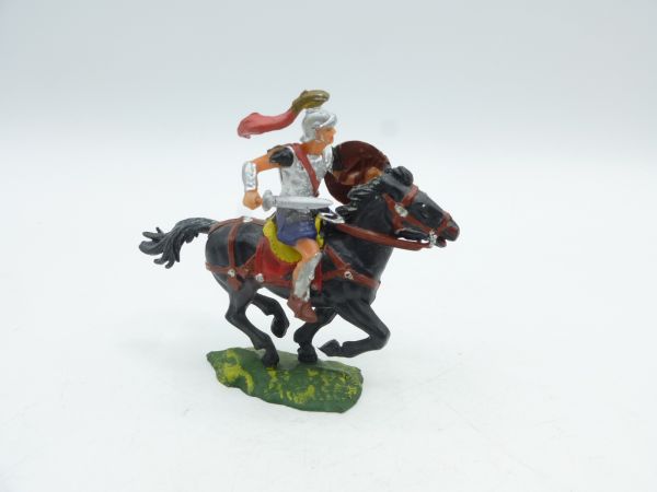 Elastolin 4 cm Magister zu Pferd mit Schwert, Nr. 8450 - tolles Pferd