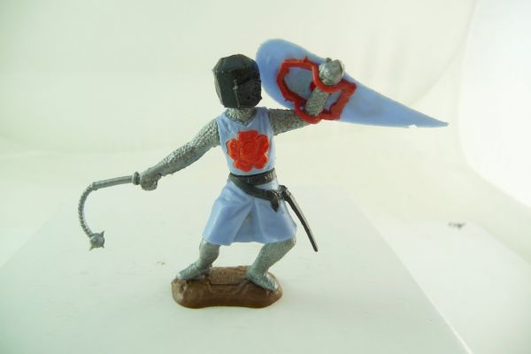 Timpo Toys Medieval knight light-blue with flail - shield loops ok