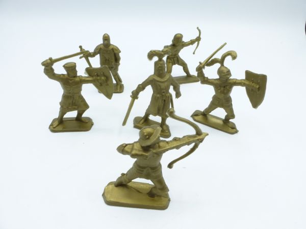 Starlux Gruppe Ritter (goldfarben) 6 Figuren - unbemalt