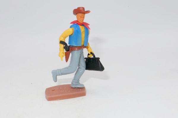 Plasty Cowboy running with money bag