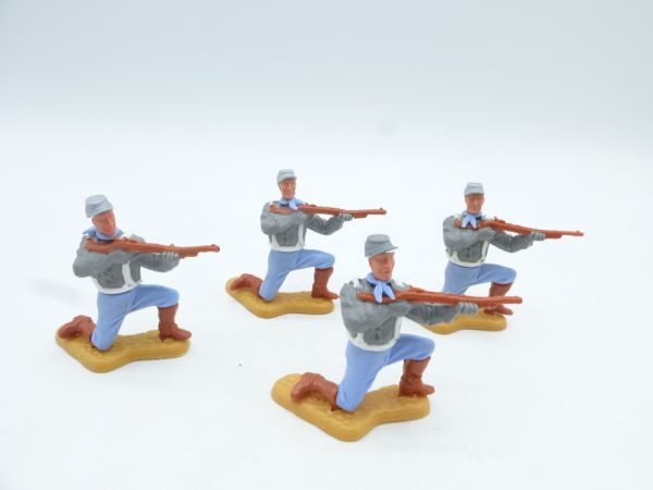 Timpo Toys 4 Confederate Army soldiers kneeling and firing