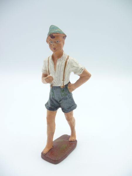Elastolin Masse Junge mit Lederhose (10 cm) - guter Zustand