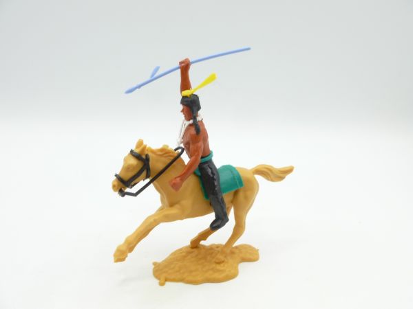 Timpo Toys Indianer 2. Version reitend, Speer werfend