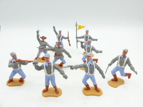 Timpo Toys Southerners 2nd version on foot (9 figures) - complete set