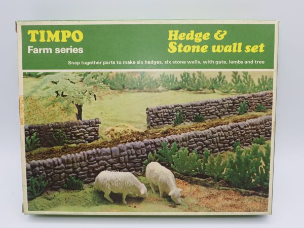 Timpo Toys Farm Series: Hedge & Stonewall Set, No. 163 - orig. packaging
