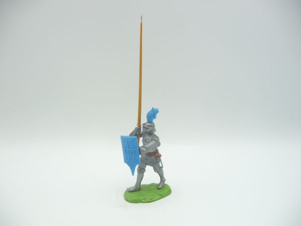 Elastolin 7 cm Ritter marschierend mit Lanze + Schild - komplett