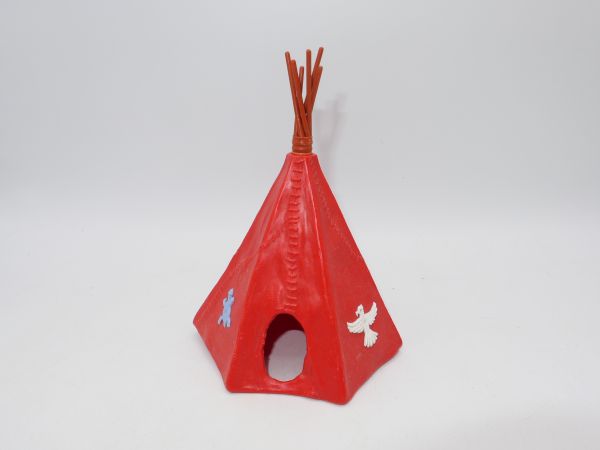 Timpo Toys Tent / tipi, 2-piece, red/variant (light blue turtle, white eagle)