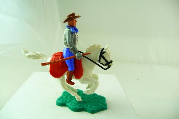 Timpo Toys Confederate Army soldier riding, rifle at side, arm stretched out