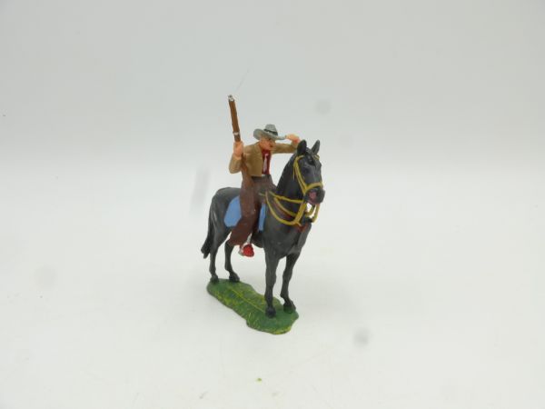 Elastolin 4 cm Cowboy on horseback, peering, No. 6994 - unused