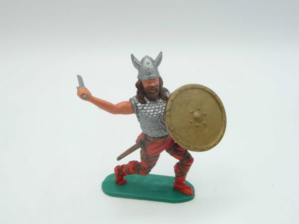 Timpo Toys Viking with sword striking from above + golden shield (original)