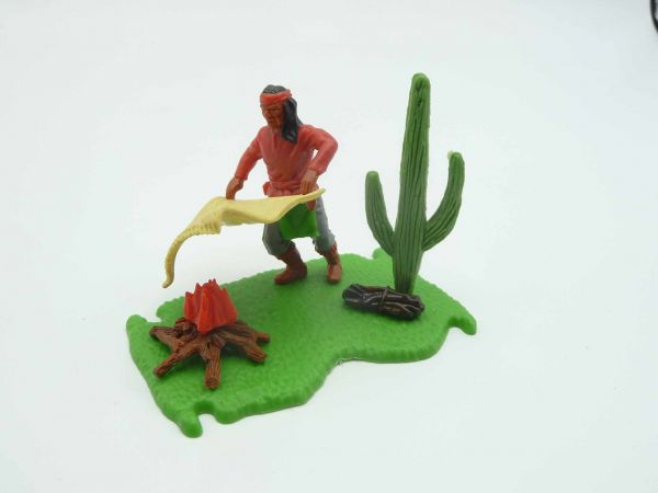 Timpo Toys Rauchzeichendiorama, Figur seltenes rotes Oberteil
