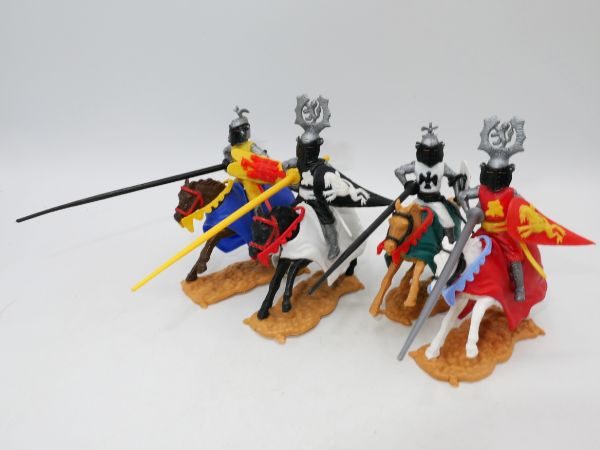 Timpo Toys Set of tournament knights (red, white, black, yellow) - top condition