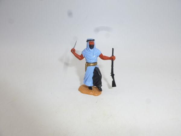 Timpo Toys Araber stehend mit Gewehr + Säbel - hellblau statt wie üblich weiß