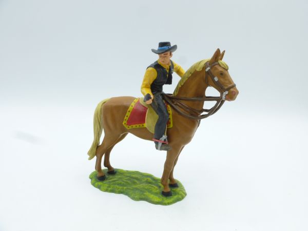 Preiser 7 cm Sheriff on horseback with pistol, No. 6999 - brand new