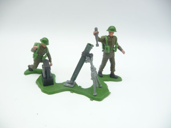 Britains Swoppets British soldiers, mortar position - beautiful diorama