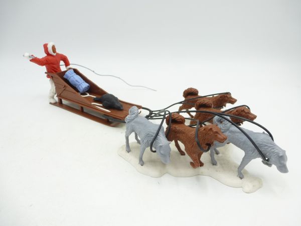 Timpo Toys Eskimo sledge / dog sledge, dark brown - brand new